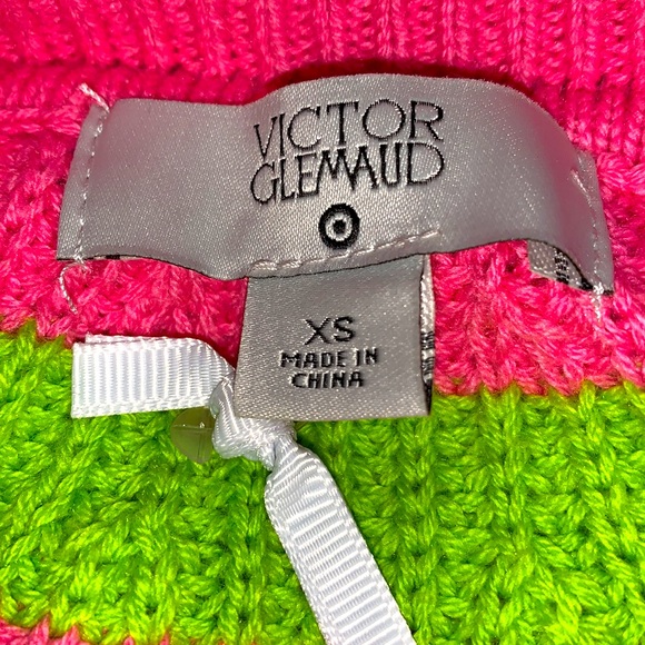 Victor Glemaud target pink lime green striped sweater dress - Picture 5 of 8